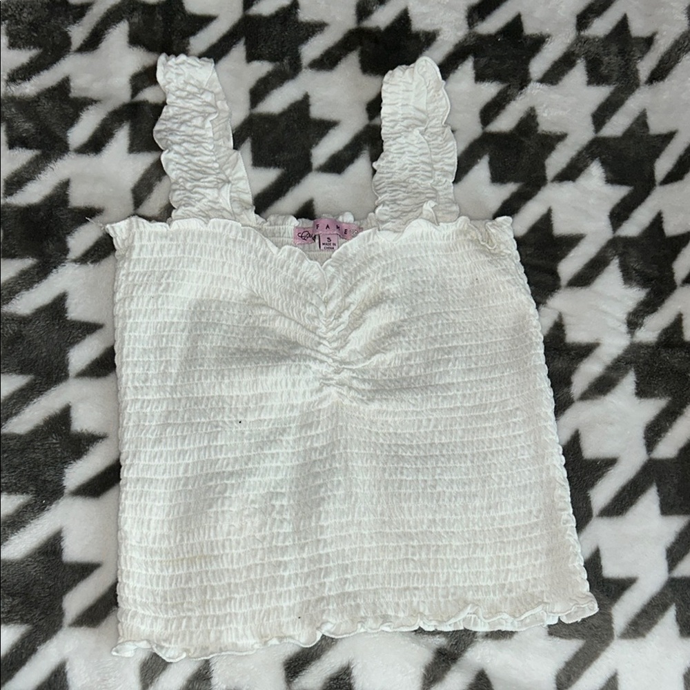 White Smocked Tank Top